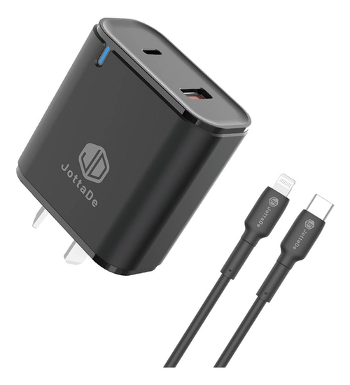 Cargador Rapido JD T-22CL Cable Tipo C a Lightning Negro