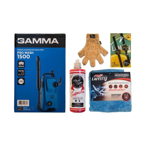 Kit Limpieza Auto Pro Wash 1500 + Cera + Toalla Laffitte