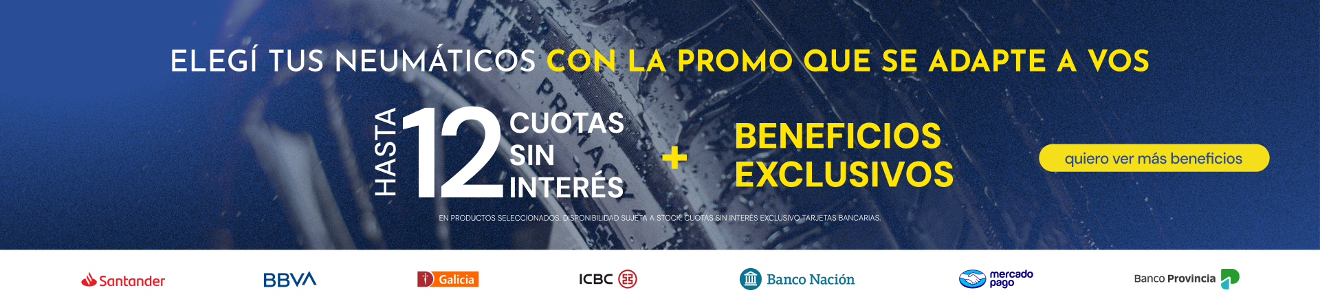 12 cuotas sin interés en neumáticos